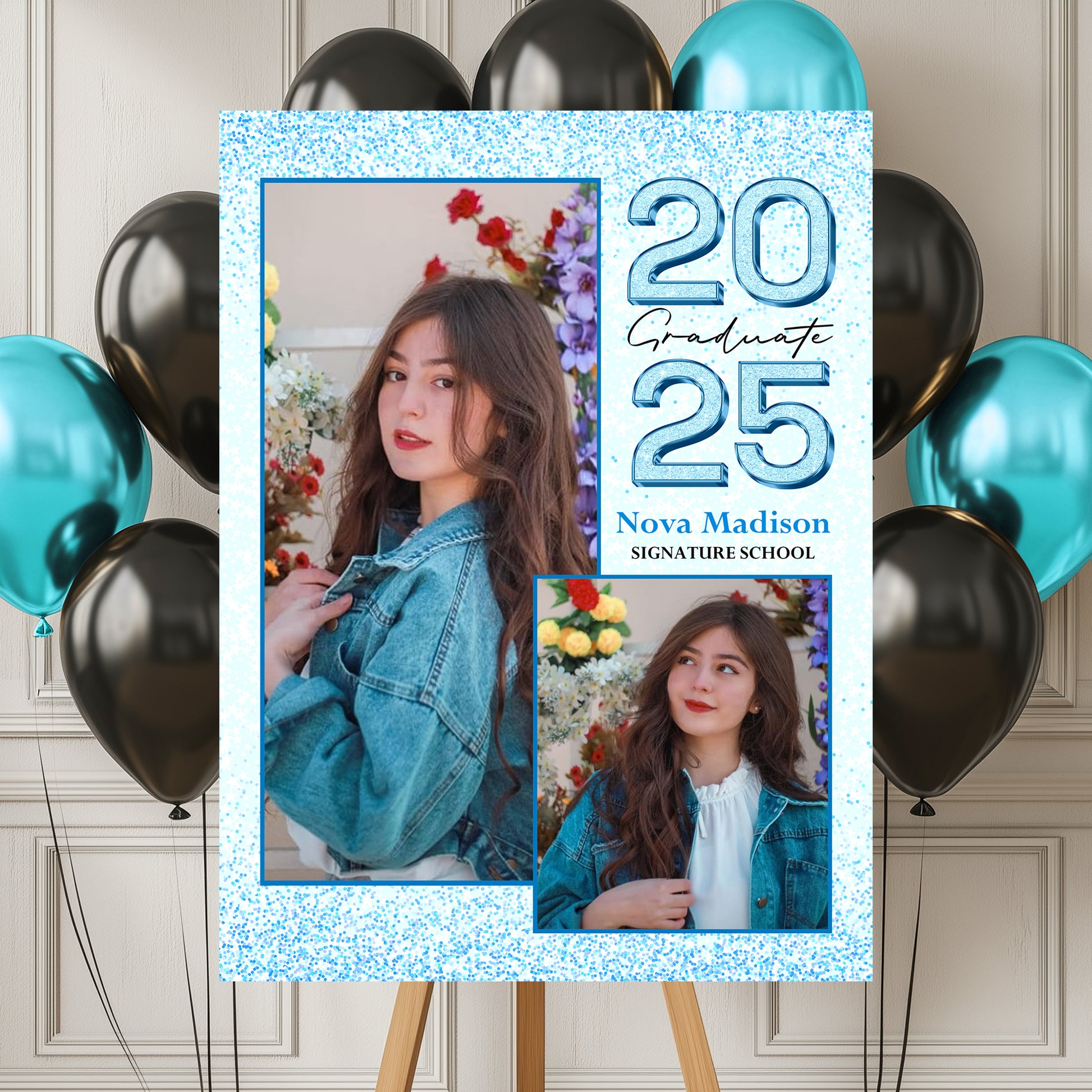 Personalized Grad Law Sign – Class of 2025 - Custom Name, School Name & Photo Law Sign