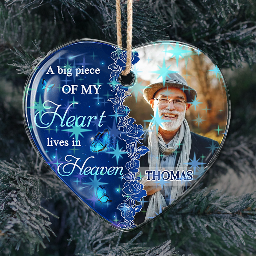 Memorial Christmas Ornament - Custom Shape Hologram Ornament