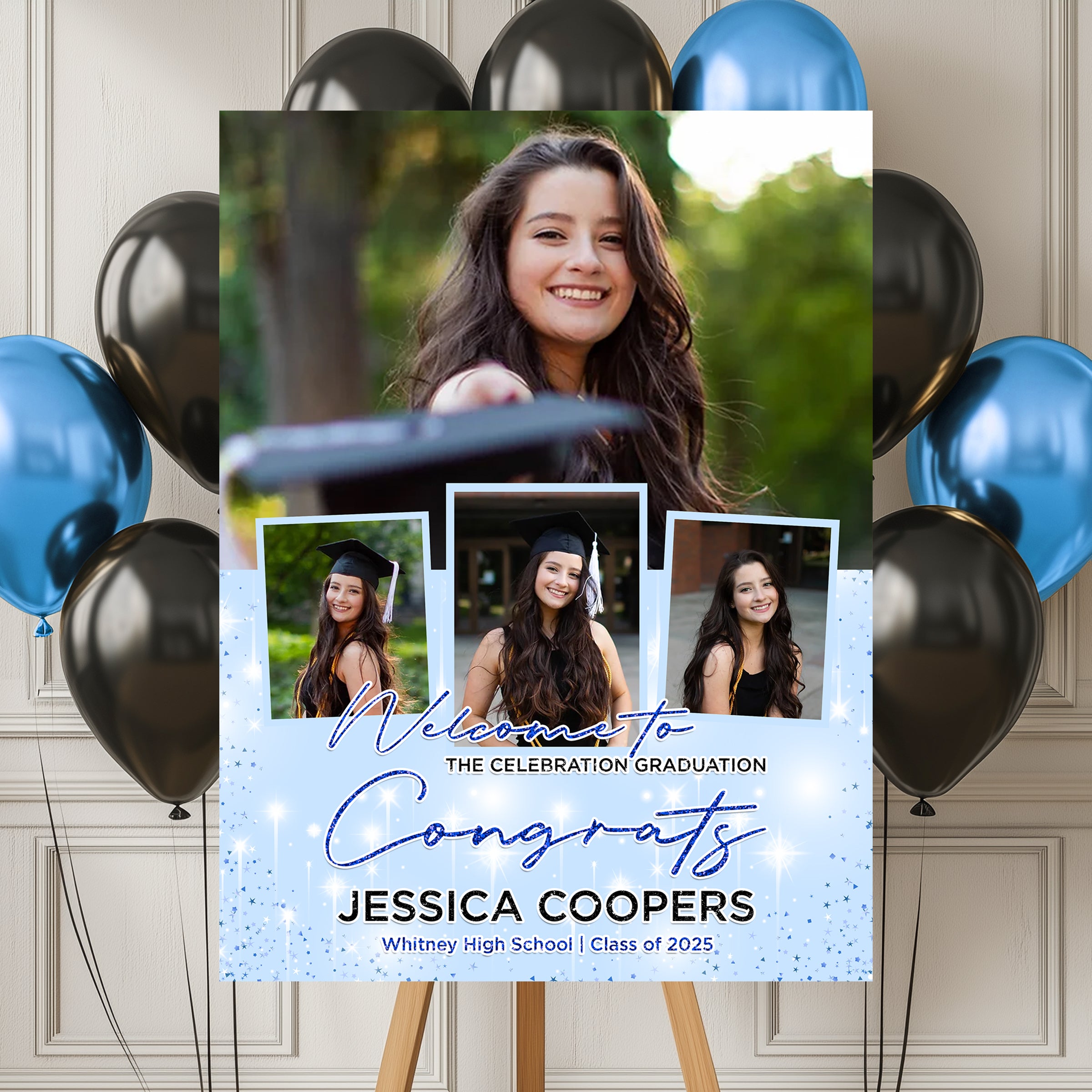 Personalized Graduation Welcome Sign – Custom Name, School & Photo for Class of 2025