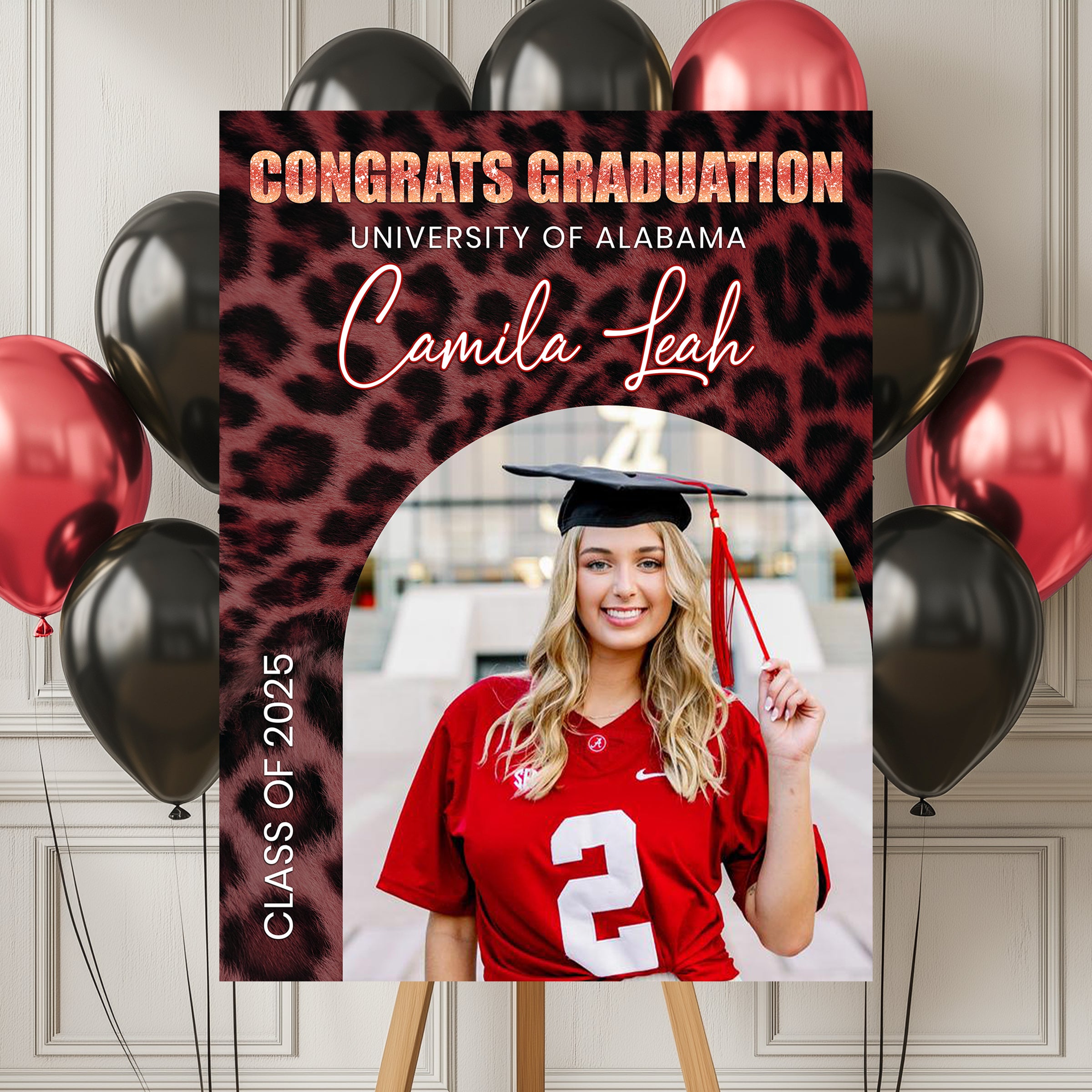 Welcome To The Graduation Party Sign – Class Of 2025 Personalized Welcome Sign