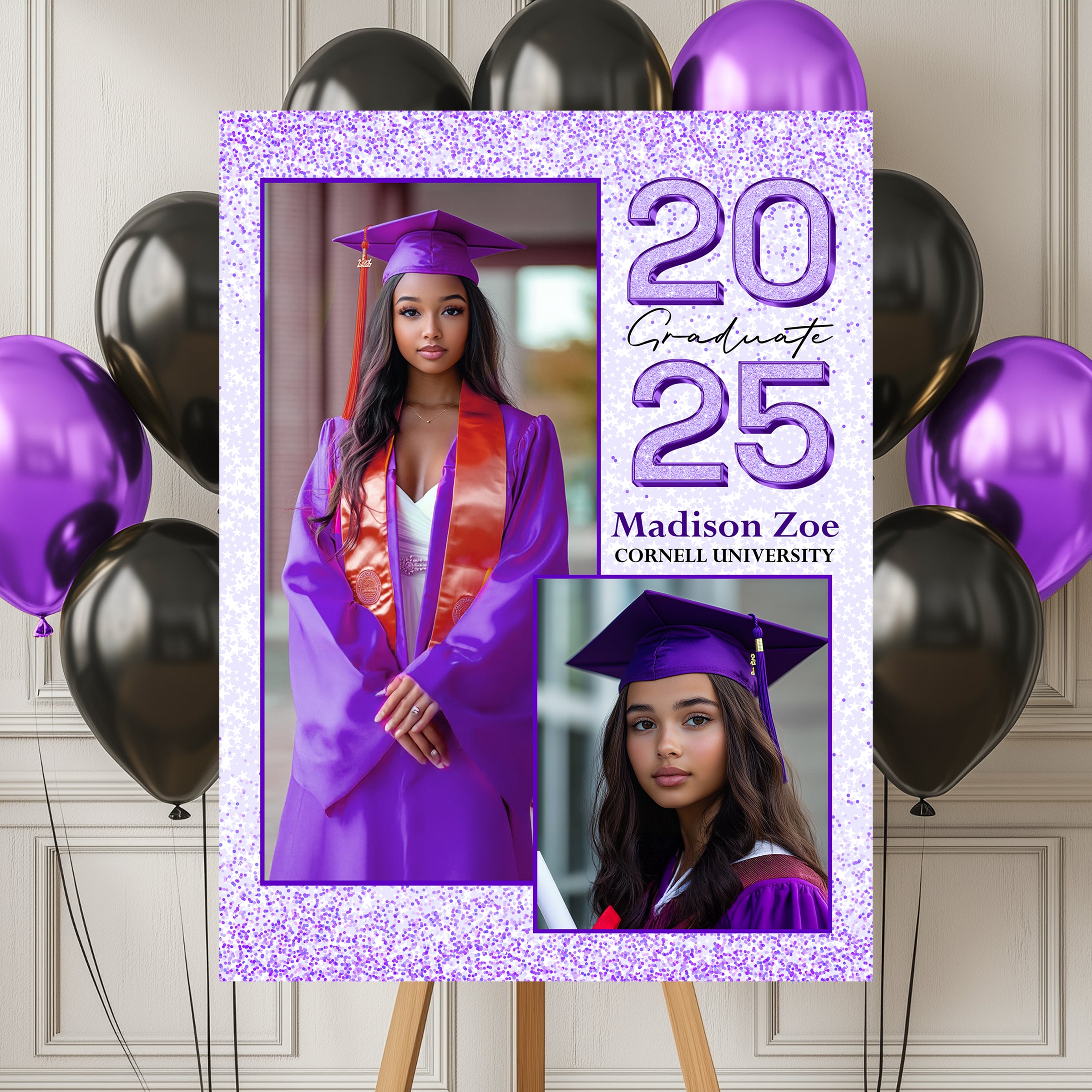 Personalized Grad Law Sign – Class of 2025 - Custom Name, School Name & Photo Law Sign