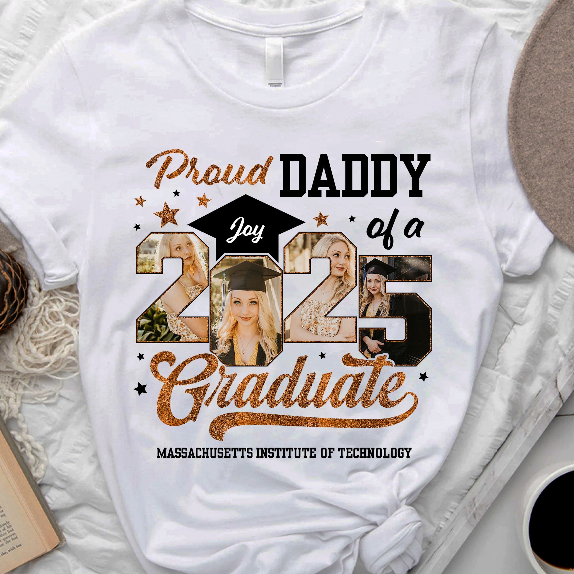 Proud Mom Class Of 2025 Custom Graduation Shirt Upload Photo T-shirt, Graduation Gift