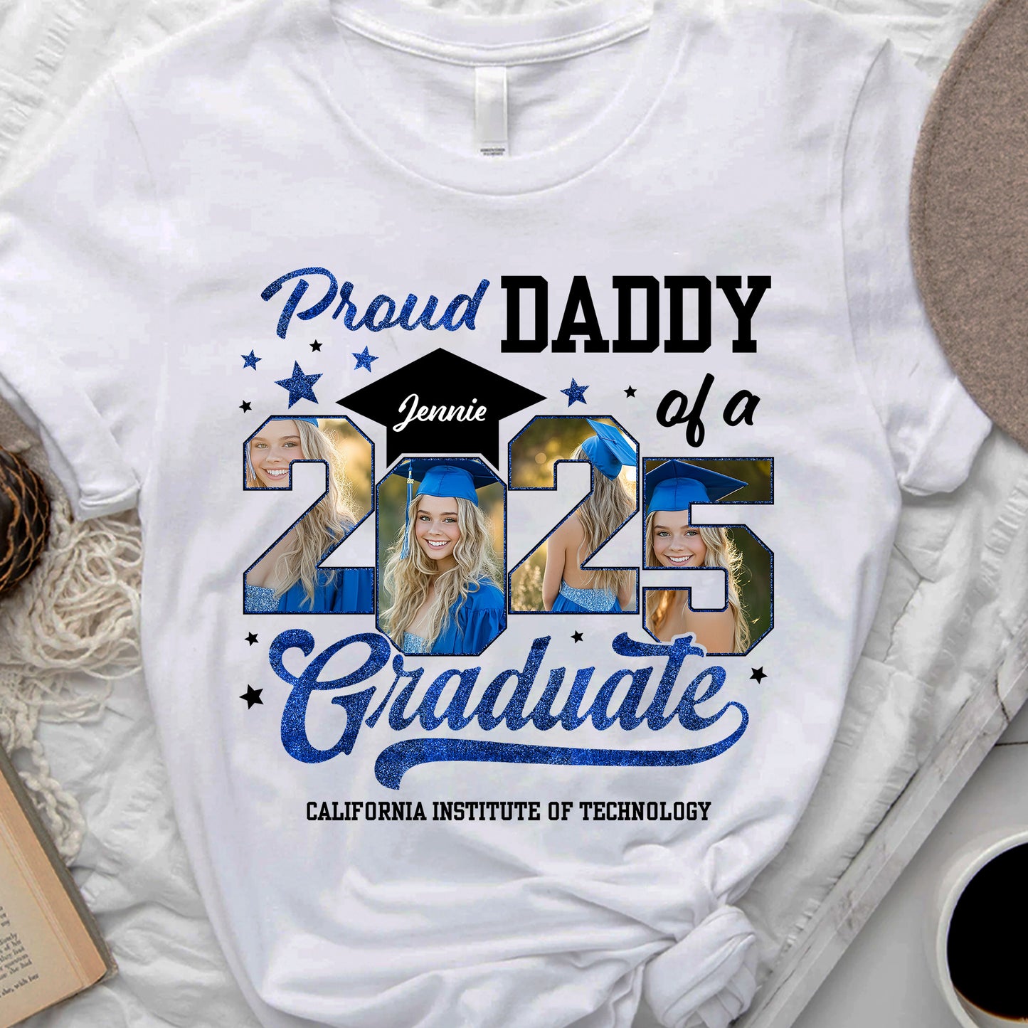 Proud Mom Class Of 2025 Custom Graduation Shirt Upload Photo T-shirt, Graduation Gift