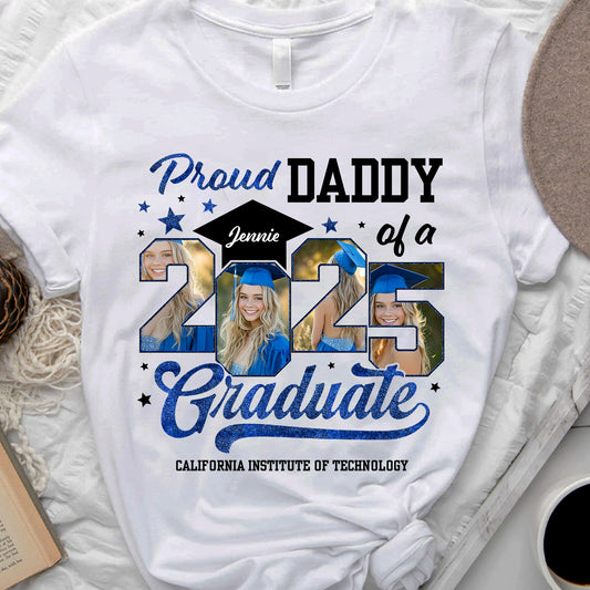 Proud Mom Class Of 2025 Custom Graduation Shirt Upload Photo T-shirt, Graduation Gift