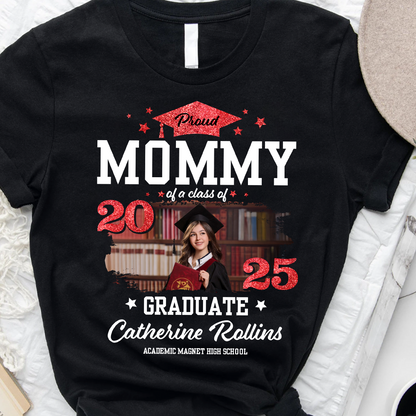 Proud Family Class Of 2025 Custom Graduation Shirt Upload Photo T-shirt, Graduation Gift