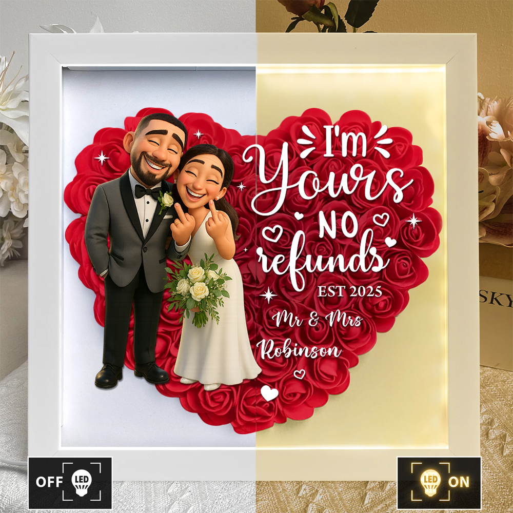 You and Me We Got This LED Flowers Box - Personalized Flower Shadow Box