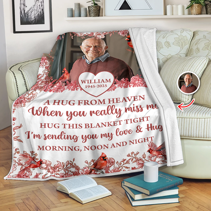 Custom Name and Photo Memorial Blanket - Sympathy Gift - Personalized Custom Memorial Blanket