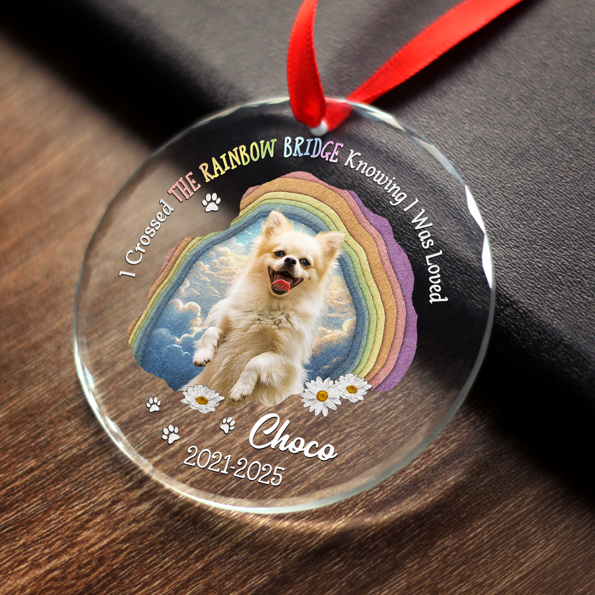 The Rainbow Bridge - Personalized Custom Glass Ornament