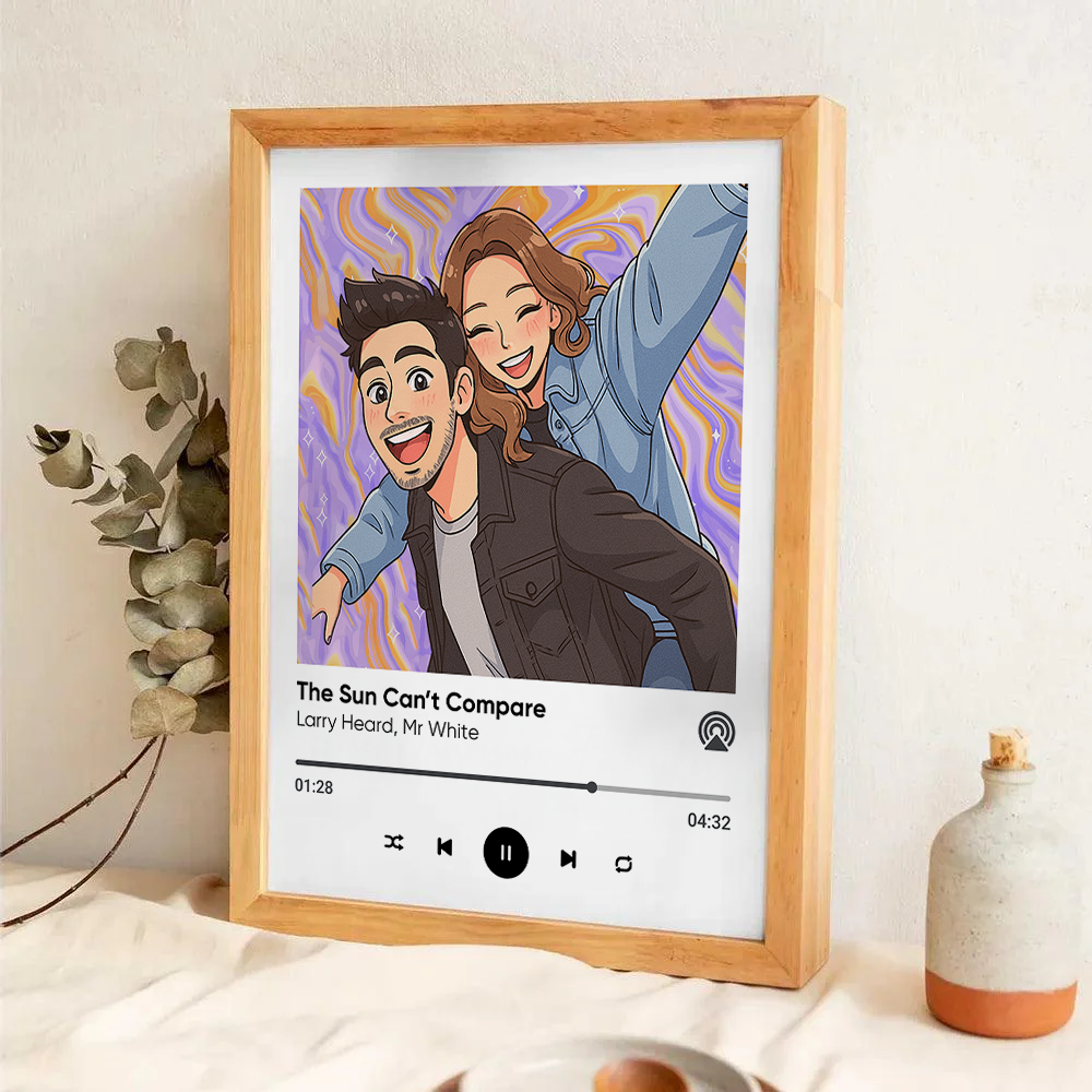 Custom Photo and Favorite Song - Canvas Sign - Couple Gift - Home Decor