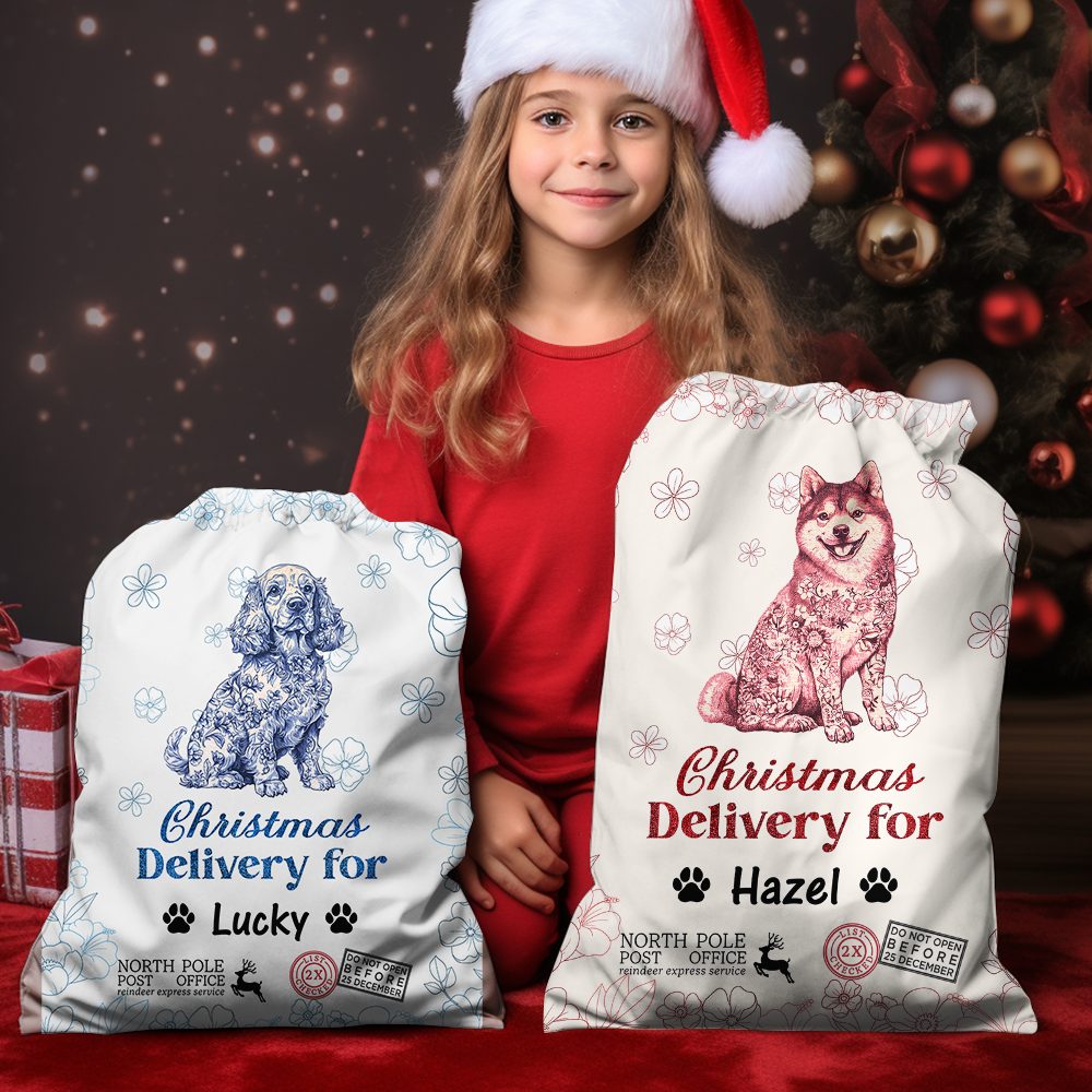 Funny Pet Christmas Bag Custom Photo - Christmas Bag Gift For Pet Lover - Christmas Sack
