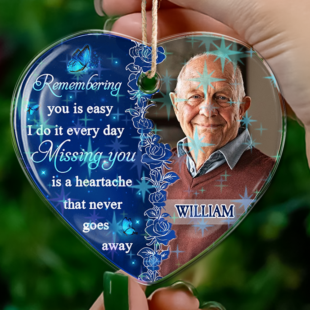 Memorial Christmas Ornament - Custom Shape Hologram Ornament