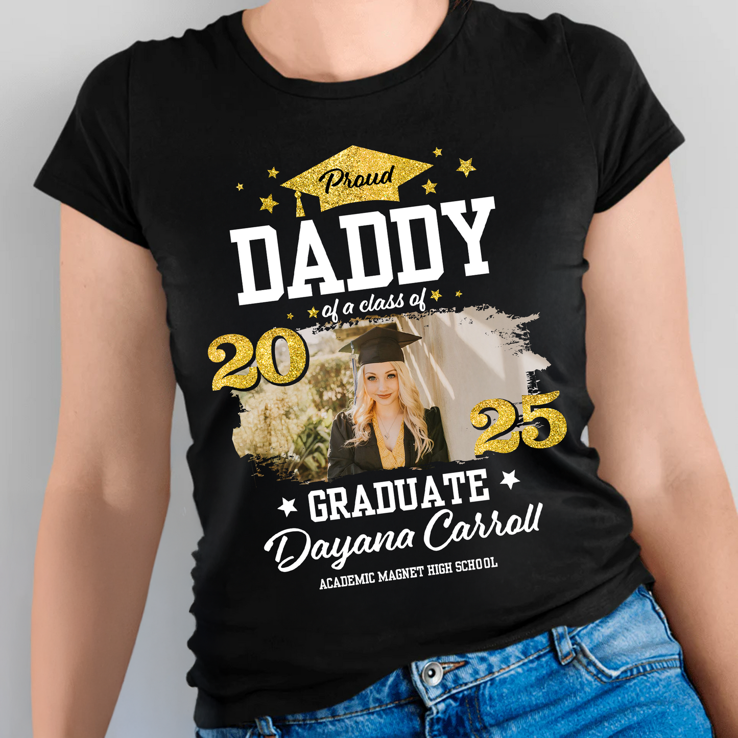 Proud Family Class Of 2025 Custom Graduation Shirt Upload Photo T-shirt, Graduation Gift