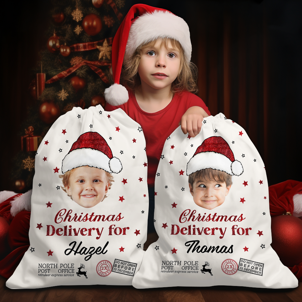Funny Christmas Bag Custom Photo - Christmas Bag Gift For Family - Christmas Sack