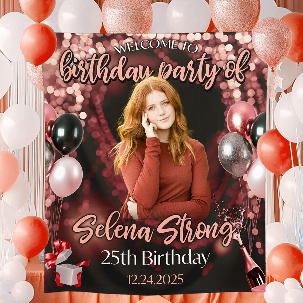 Birthday Party - Personalized Birthday Backdrop, Custom Birthday Party Decorations