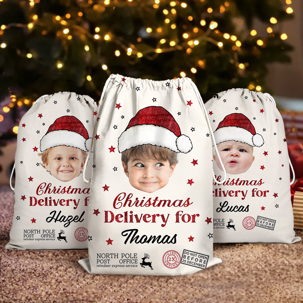 Funny Christmas Bag Custom Photo - Christmas Bag Gift For Family - Christmas Sack