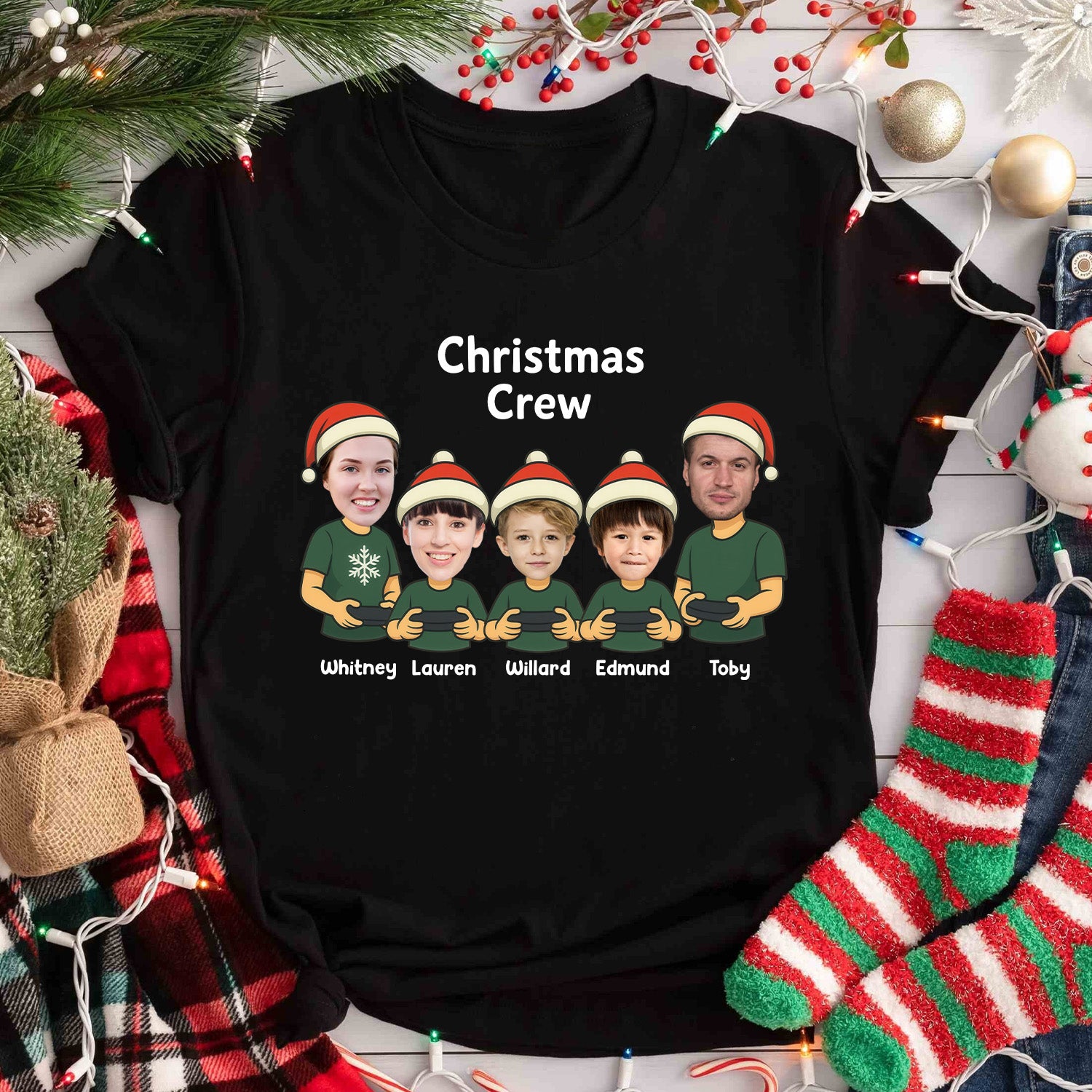 Custom Name Christmas Family Shirt - Personalized Shirt Custom T-shirt/Hoodie/Sweatshirt