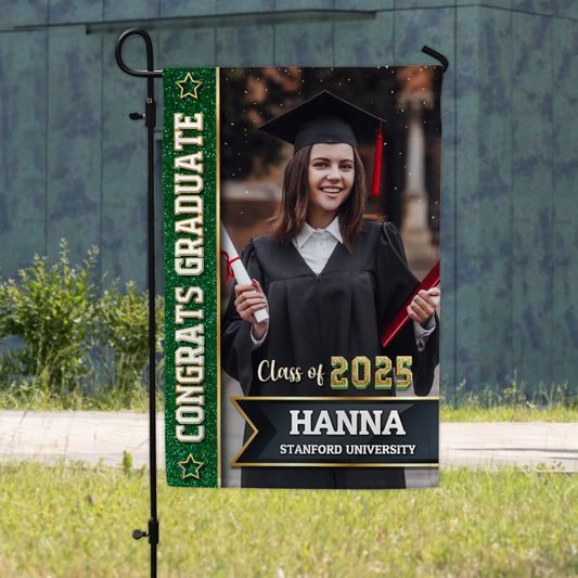 Class Of 2025 Photo Flag Congrats Senior 2025 Graduation Garden Flag, Graduation Decorations