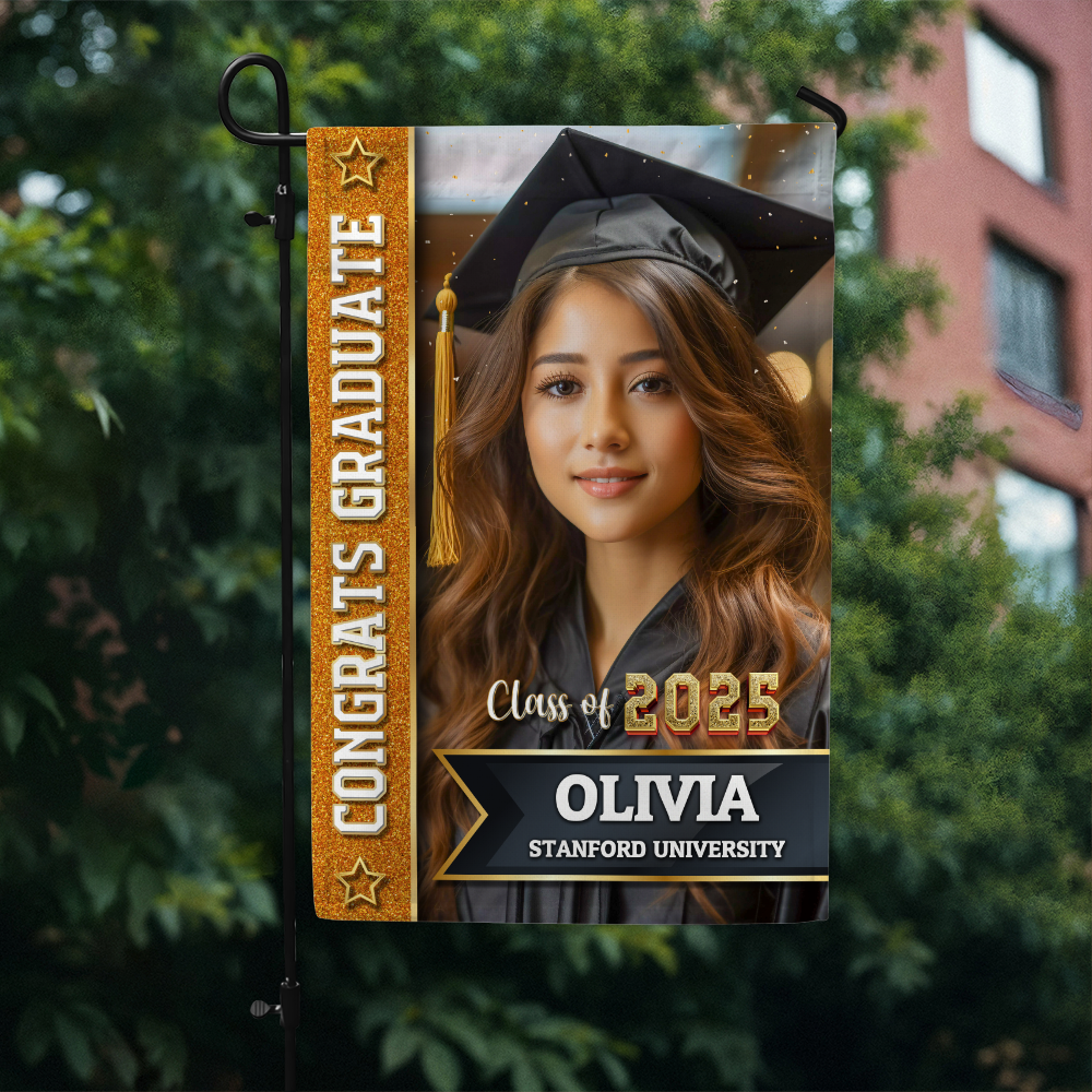 Class Of 2025 Photo Flag Congrats Senior 2025 Graduation Garden Flag, Graduation Decorations