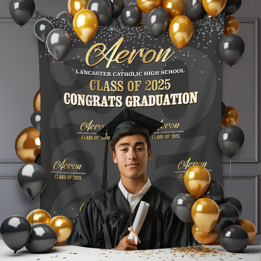 Congrats Class Of 2025 Graduation Backdrop, Graduation Party Decorations