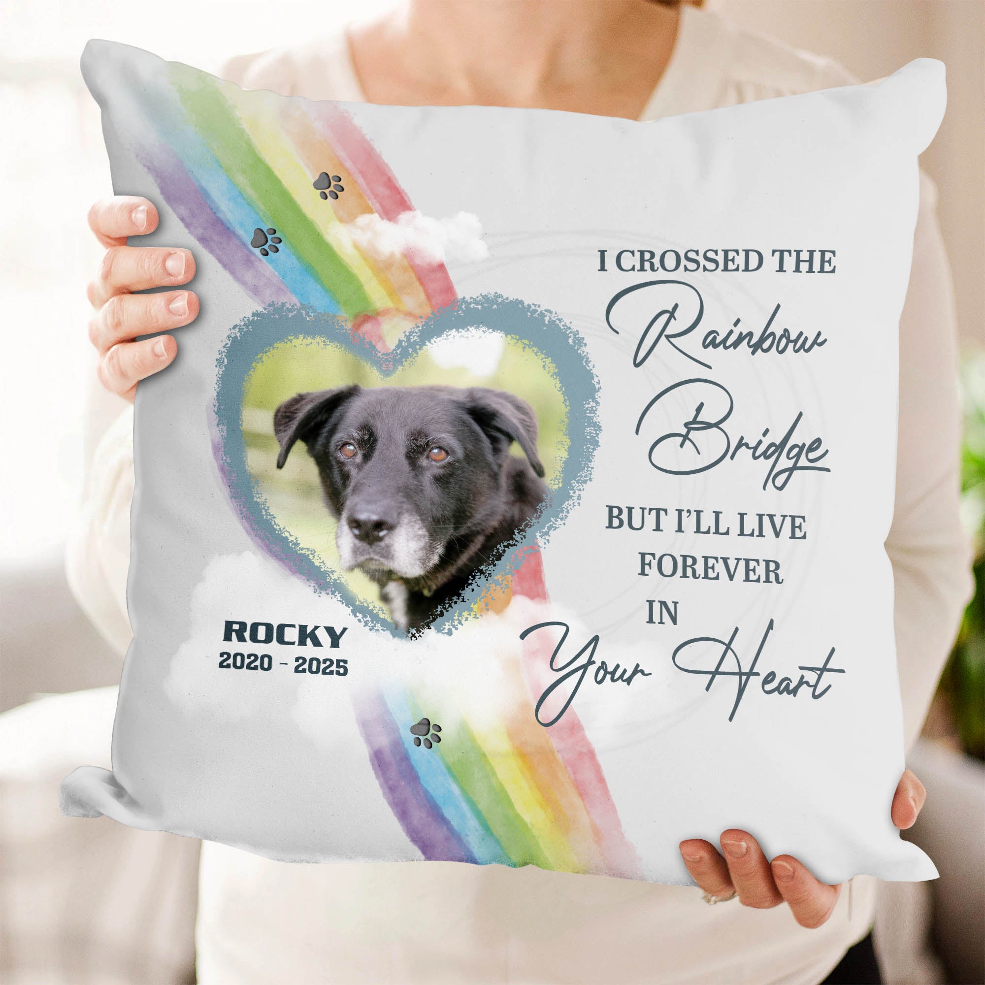 Custom Name and Photo - Memorial Blessing - Personalized Pillow - Sympathy Gift