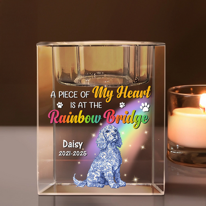 A Piece Of My Heart - Personalized Crystal Candle Holder