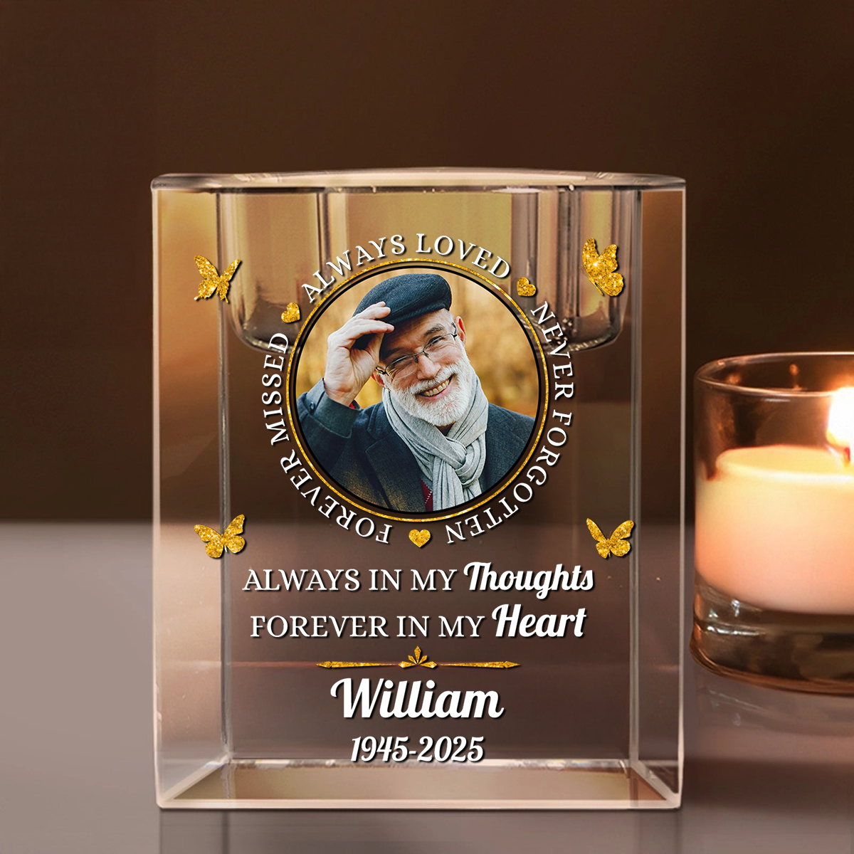 Your Light Will Always Shine - Personalized Crystal Candle Holder