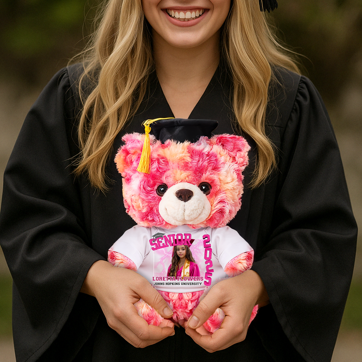 Senior 2025 Personalized Custom Graduation Teddy Bear Plush - Graduate Bear With Cap